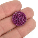 10 MAGENTA PINK GLITTER Circle Charm Blanks 3/4" Laser Cut Acrylic Blanks Disc Lca0553