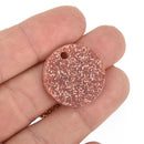 10 COPPER ROSE GOLD Glitter Circle Key chain Blanks 1" Laser Cut Acrylic Disc Lca0554