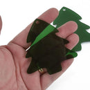 5 GREEN CHRISTMAS TREE Ornament Blanks, Tree Charms, Laser Cut Acrylic Blanks, 3" Lca0557