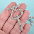 6 Cupcake Toppers Number 75 Birthday, Silver Glitter Acrylic, Cupcake Picks, 2.25" long, Lca0565