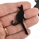 6 Cupcake Toppers Black Cat, Cupcake Picks, 2-1/8" long, Lca0584