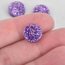10 PURPLE Glitter 1/2" Circle Charms Blanks Laser Cut Acrylic Lca0672a