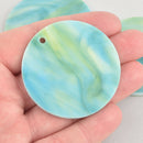 5 FANTASIA SWIRL ACRYLIC 2" Circle Blanks Blue Green Laser Cut Acrylic Disc Lca0684a