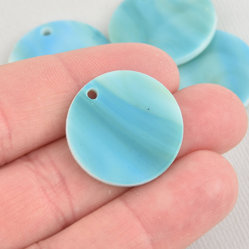 10 FANTASIA SWIRL 1" Acrylic Circle Charms Blue Green laser cut blanks round drop Lca0685a