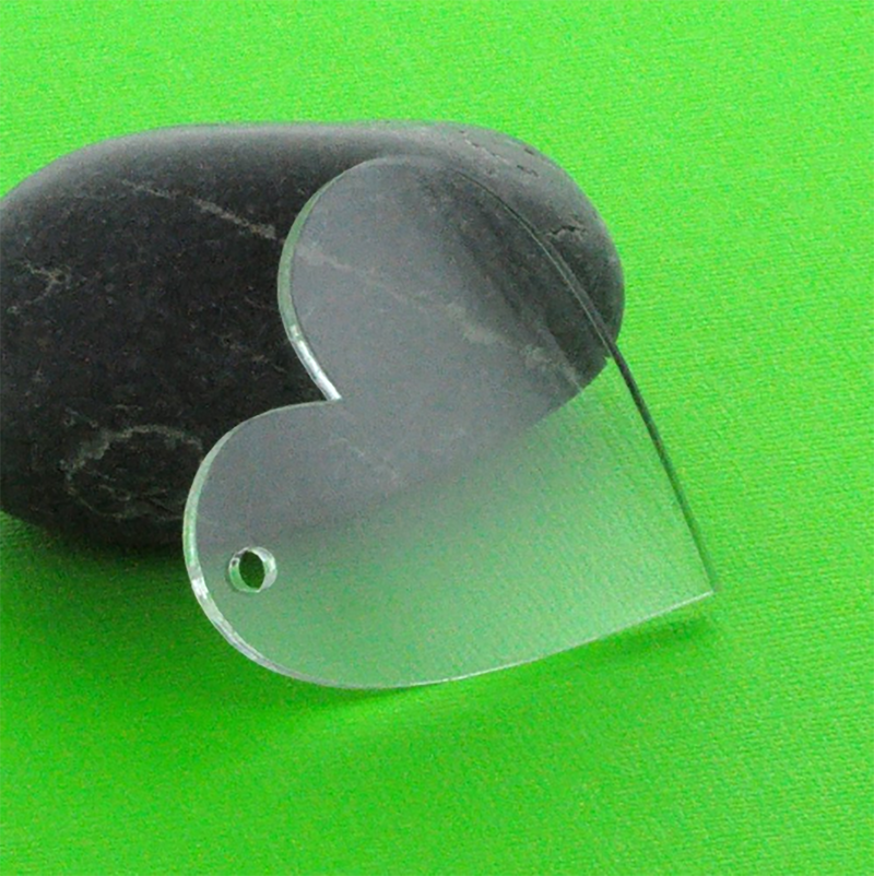 5 HEART blank charms 3" Clear laser cut acrylic Lca0706a