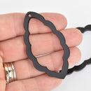 black opaque laser cut leaf shapes