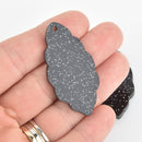 black glitter laser cut charms