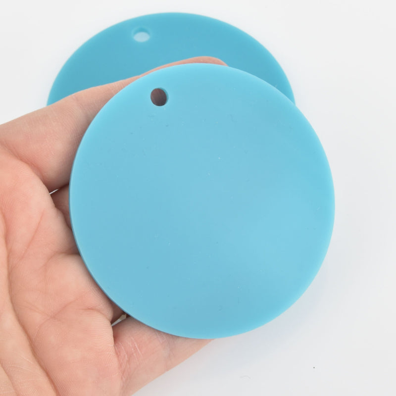 5 TURQUOISE BLUE ACRYLIC 3" Circle Blanks Laser Cut Disc Lca0724a