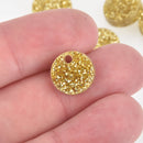 25 GOLD GLITTER 1/2" Circle Charms Blanks Laser Cut Acrylic Disc Lca0728b