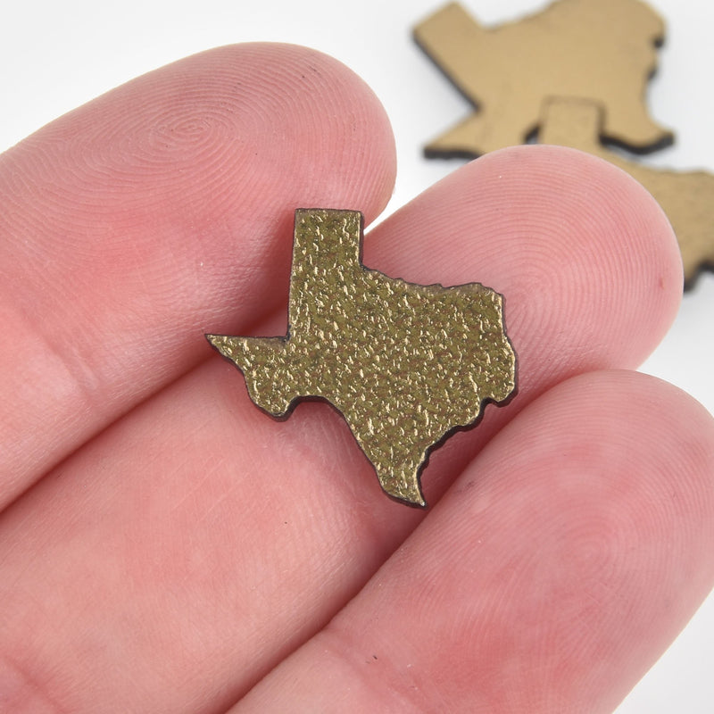 10 Gold 3/4" TEXAS Cabs, Laser Cut Metallic Plastic Blanks Lca0735a