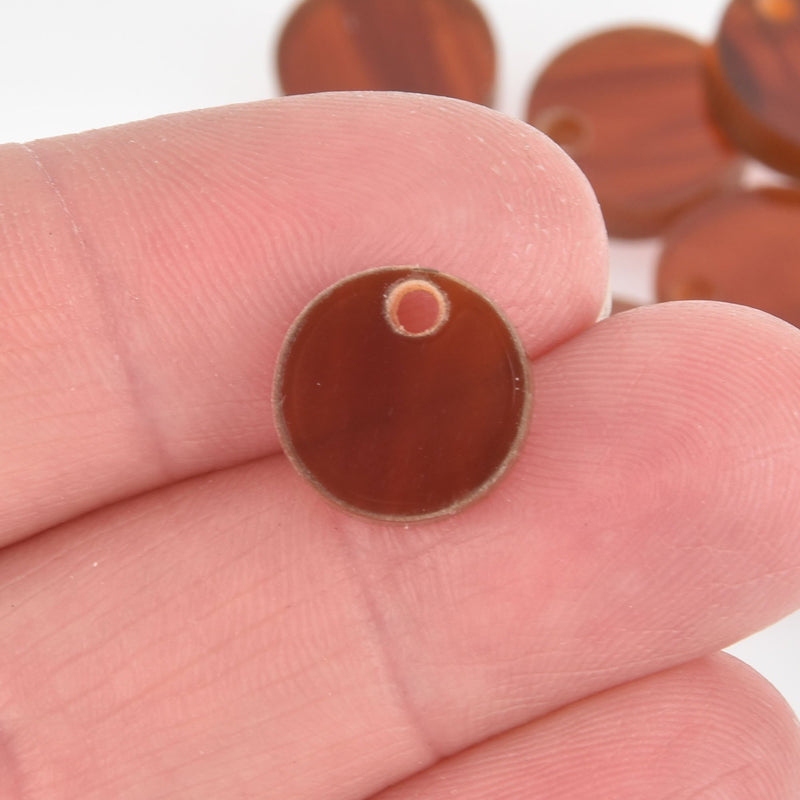 25 TORTOISE SHELL ACRYLIC 1/2" Circle Blanks Laser Cut Acrylic Blanks Disc Lca0737b