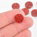 25 RED GLITTER 1/2" Circle Charms Blanks Laser Cut Acrylic Disc Lca0743b
