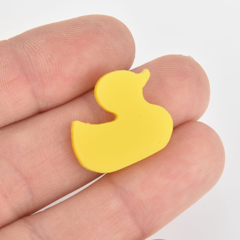 10 Duckie Acrylic Cabochons, Yellow Laser Cut Charms, 22mm Lca0747a