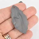 4 Acrylic Leaf Charms BLACK PEARL Laser Cut 2" Lca0757a