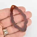 4 Acrylic Open Leaf Charms Tortoiseshell Laser Cut 2.5" Lca0768a