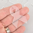 10 RIBBON blank charms 2" Clear laser cut acrylic Lca0769a