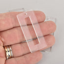 4 Acrylic Rectangle 2" Charms Clear Lca0774a