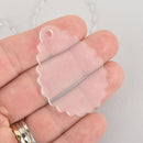 10 Scalloped Teardrop blank charms 2" Clear laser cut acrylic Lca0775a