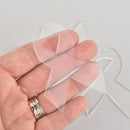 5 RIBBON blank charms 3" Clear laser cut acrylic Lca0780a