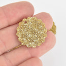 10 GOLD GLITTER Acrylic 1" Flower Acrylic Blanks, laser cut charms Lca0784a