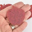 5 APPLE blank charms 2" Red Glitter laser cut acrylic Lca0788a