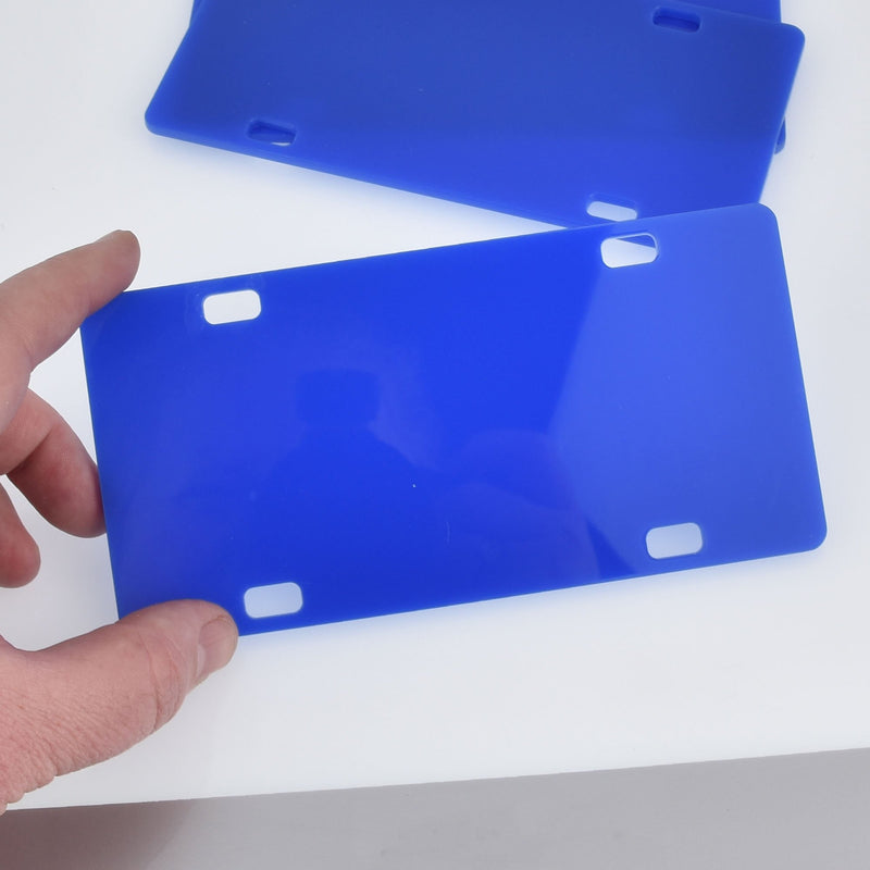 Blue Small License Plate Laser Cut Acrylic Blanks for Vinyl, 6" x 3", Lca0799a