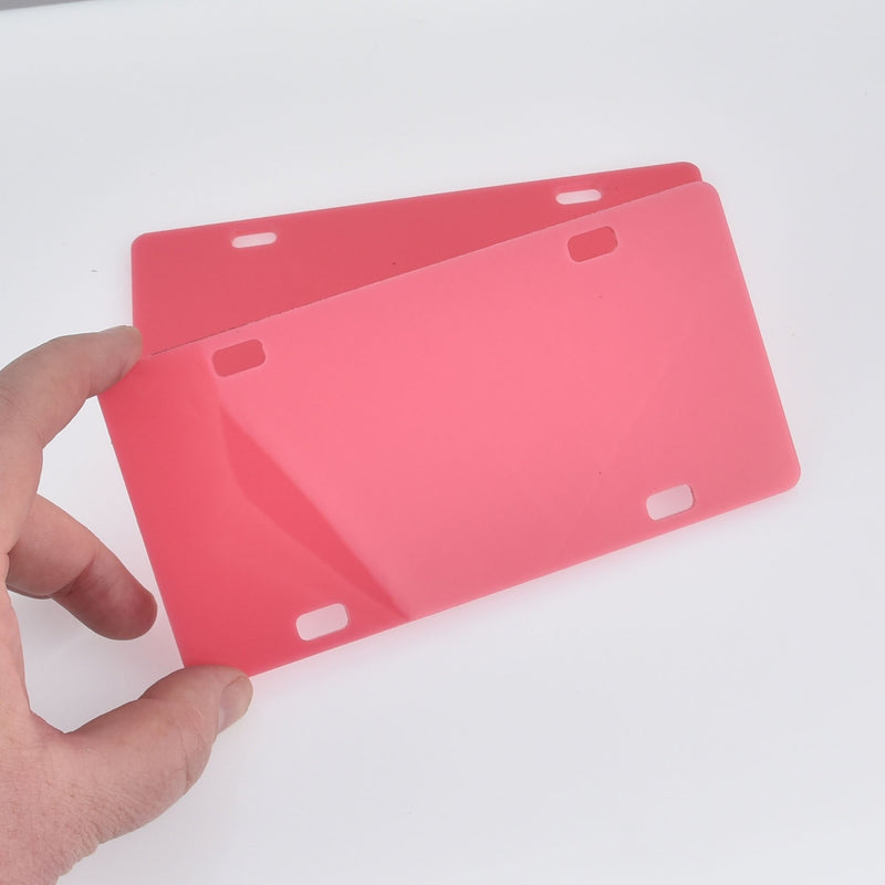 Pink Small License Plate Laser Cut Acrylic Blanks for Vinyl, 6" x 3", Lca0800a