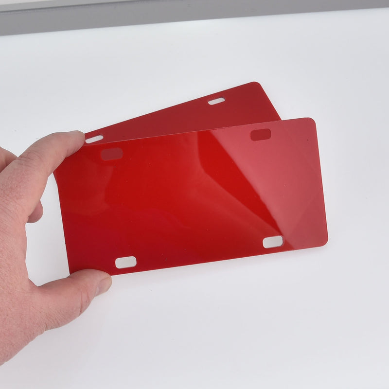 Red Small License Plate Laser Cut Acrylic Blanks for Vinyl, 6" x 3", Lca0801a