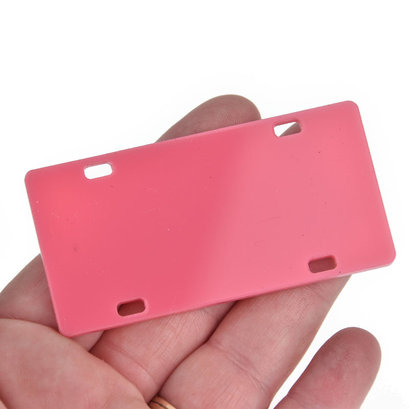 2 Pink Mini License Plate Laser Cut Acrylic Blanks for Vinyl, 3" x 1.5", Lca0806a