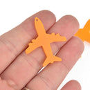 5 Airplane Charms, 1.5" Laser Cut Acrylic, Golden Yellow, Lca0810a