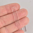 10 Clear Acrylic Rectangle Stick Charms 1.5" Lca0812a