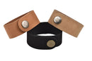LEATHER CUFF Bracelet Blanks Sample Pack, 1" wide, 3 leather bracelet cuffs, brass snaps, black, camel brown, tan, Lth0015