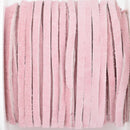 1/8" Suede Leather Lace, PINK, real leather by the yard, Realeather made in USA, 3mm wide, 25 yards, Lth0045