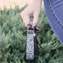 Embossed Leather Sheet, Acanthus Leather Trim Sheridan, Blue and Brown, 9"x3.5", Lth0085