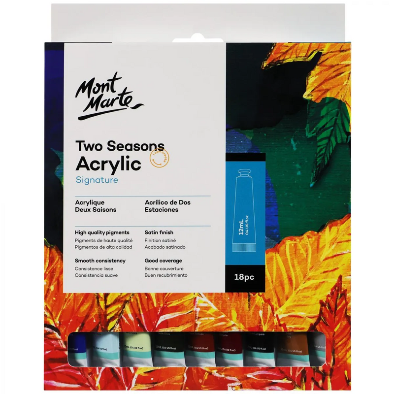 Two Seasons Acrylic Signature 18pc x 12ml (0.4oz) tubes, Fall and Spring Colors pnt0230