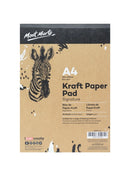 Brown Kraft Paper Pad A4 115gsm 50 Sheets, for Charcoal, Pencils, Pastels, Crayon, Monte Mart Signature, 8.3" x 11.7" PAP0020
