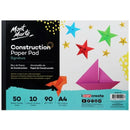 Colorful Kids Construction Origami Paper, A4 50 sheets, 90gsm 10 colors, Mont Marte Signature PAP0021