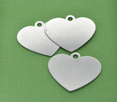 5 ALUMINUM HEART Metal Stamping Blanks Charms Pendants 48mm x 42mm (1-7/8" x 1-5/8") Large Heart Tag, 20 gauge msb0048