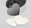 5 ALUMINUM HEART Metal Stamping Blanks Charms Pendants 48mm x 42mm (1-7/8" x 1-5/8") Large Heart Tag, 20 gauge msb0048
