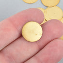 20 Raw Brass Sheet Metal Stamping Blanks, CIRCLE DISC shape, no hole, 16mm (5/8")  22 gauge msb0055