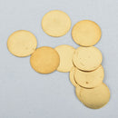 20 Raw Brass Sheet Metal Stamping Blanks, CIRCLE DISC shape, no hole, 16mm (5/8")  22 gauge msb0055
