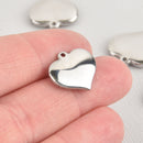 4 Heavy Stainless Steel Metal Stamping Blanks Charms, Thick HEART shape, 12 gauge . MSB0088