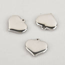 4 Heavy Stainless Steel Metal Stamping Blanks Charms, Thick HEART shape, 12 gauge . MSB0088