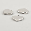 4 Heavy Stainless Steel Metal Stamping Blanks Charms, Thick HEART shape, 12 gauge . MSB0088