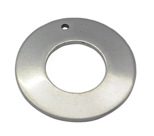 10 Stainless Steel Metal Stamping Blanks Charms, DONUT WASHER shape, 16mm (5/8") punched hole . 18 gauge  MSB0104