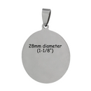 2 Stainless Steel Metal Stamping Blanks Charm Pendants with Bail, Flat CIRCLE DISC, 1-1/8" diameter  15 gauge  msb0108