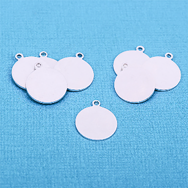 10 pcs CIRCLE TAG Shape ImpressArt Soft Strike ALUMINUM™ Metal Stamping Blanks Charms 1/2" (12.5mm), 20 gauge  msb0141