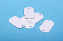 6 ALUMINUM DOG TAG Rectangle with Notch Metal Stamping Blank Charm Pendants 1-1/4" x 3/4", 20 gauge  msb0166