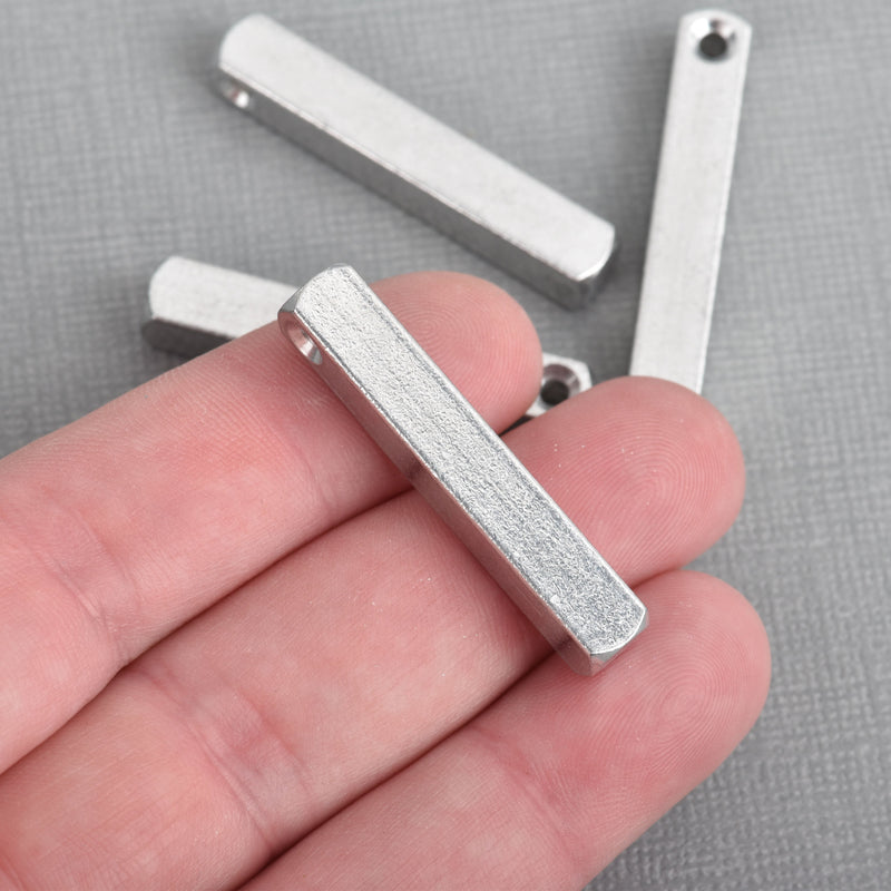4 Aluminum Metal Stamping Blanks 38mm x 6.4mm 3d Rectangle Bar, msb0466