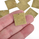10 SQUARE Distressed Brass Stamping Blanks Charms 24 gauge 20mm msb0471